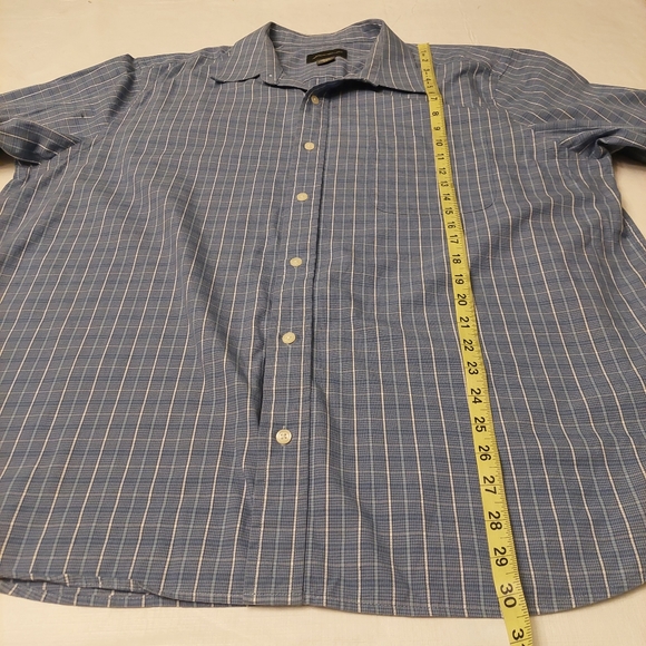 Eddie Bauer Blue White Plaid Button Up Long Sleeve Business Casual Size XLarge - Picture 7 of 10